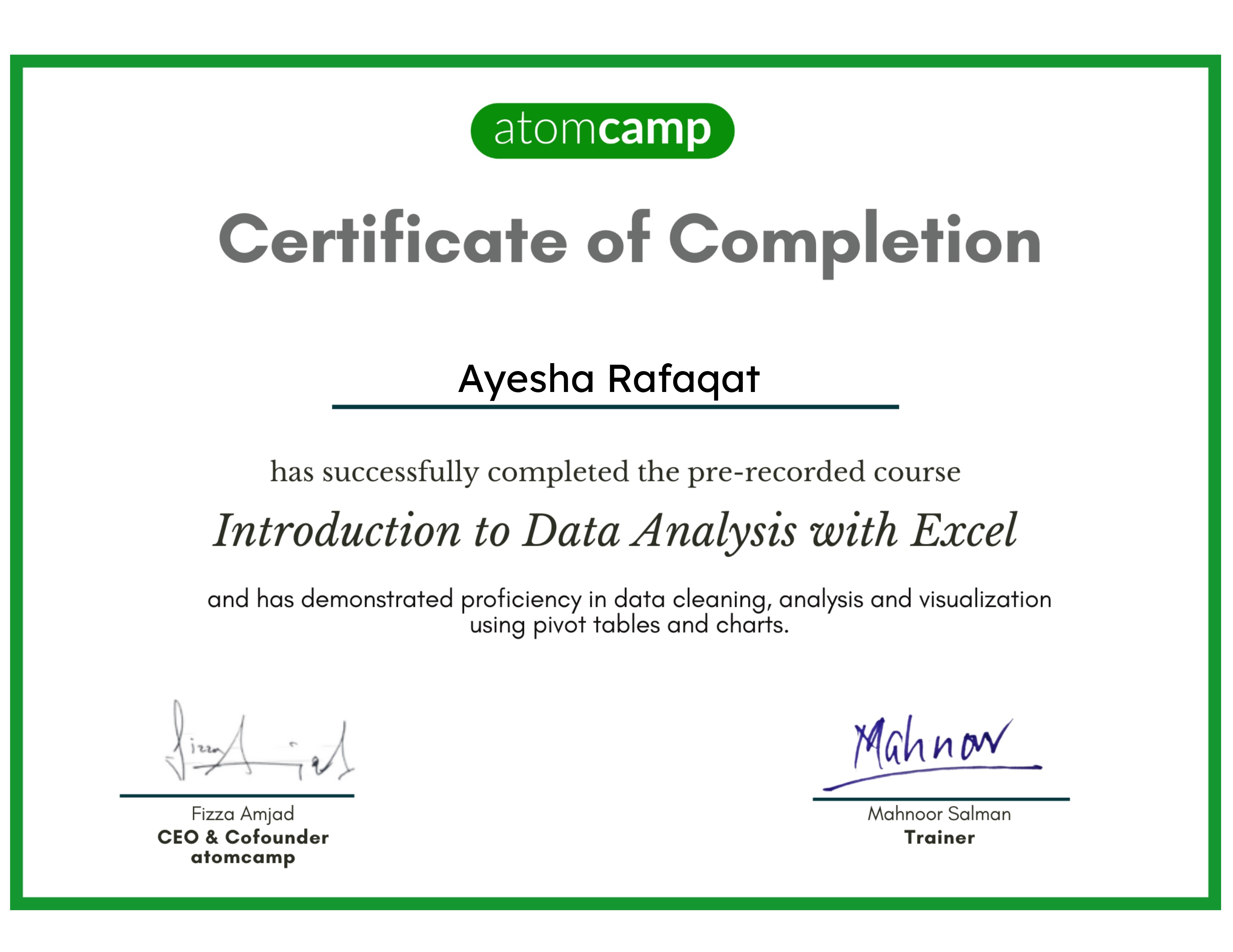 Introduction to Data Analysis with Excel